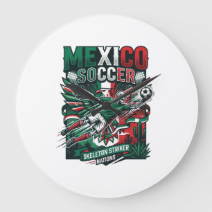 Mexico Soccer Skeleton Striker Nations Premium Spo Large Clock