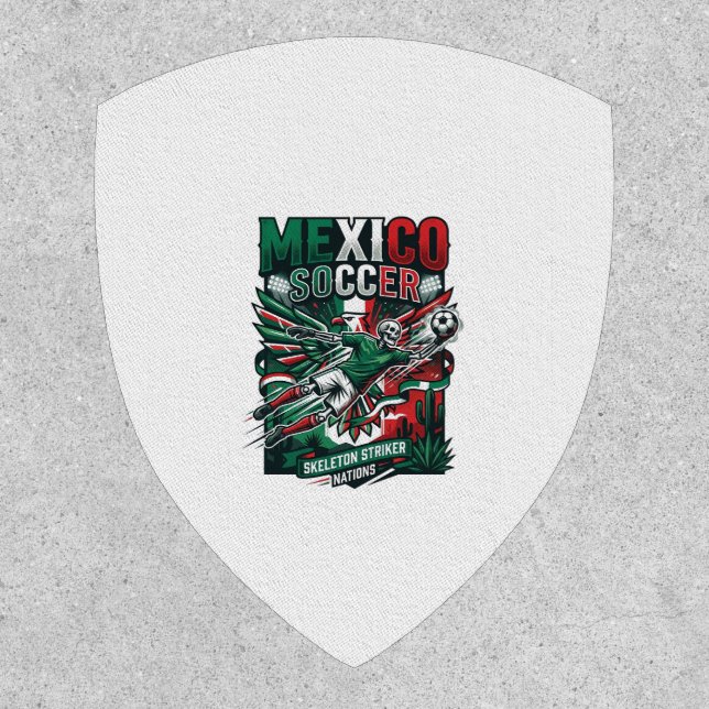 Mexico Soccer Skeleton Striker Nations Premium Spo Patch (Front)