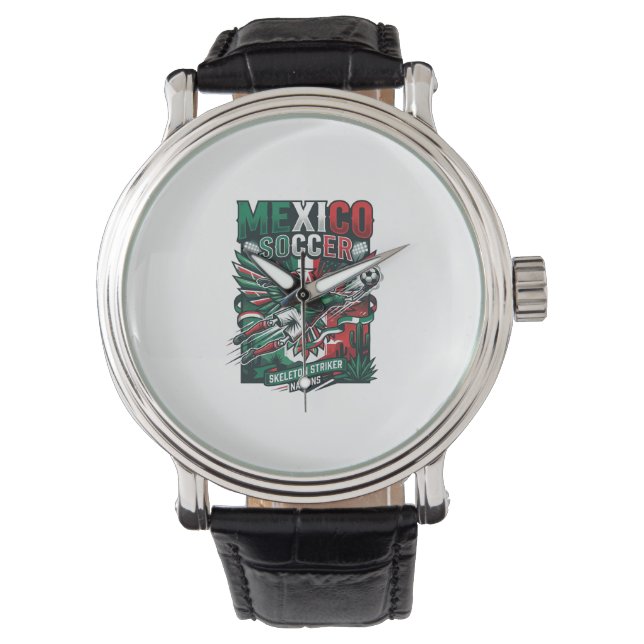 Mexico Soccer Skeleton Striker Nations Premium Spo Watch (Front)