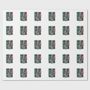 Mexico Soccer Skeleton Striker Nations Premium Spo Wrapping Paper