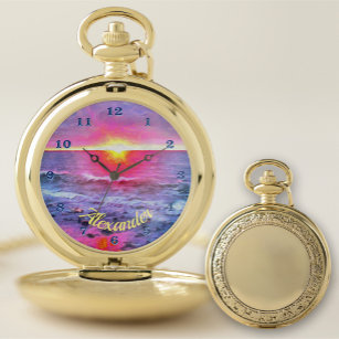 Mexico Sunset 0909 Pocket Watch