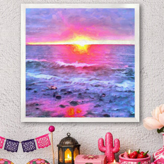 Mexico Sunset Banderas Bay Seascape 0909 Art Print