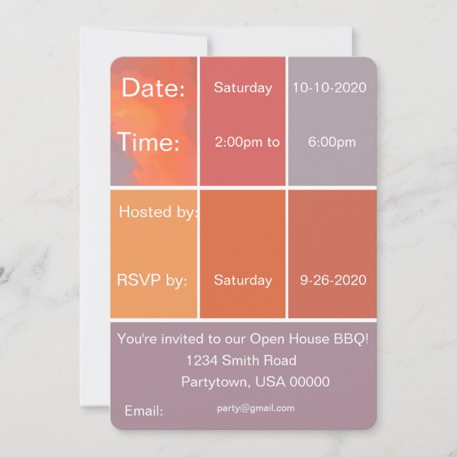 Mexico Sunset Colors Invitation (Front)