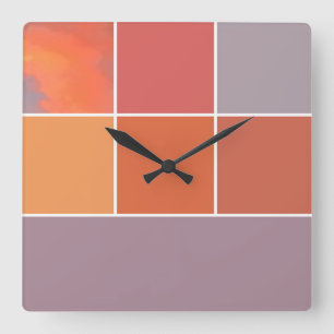 Mexico Sunset Colors Square Wall Clock