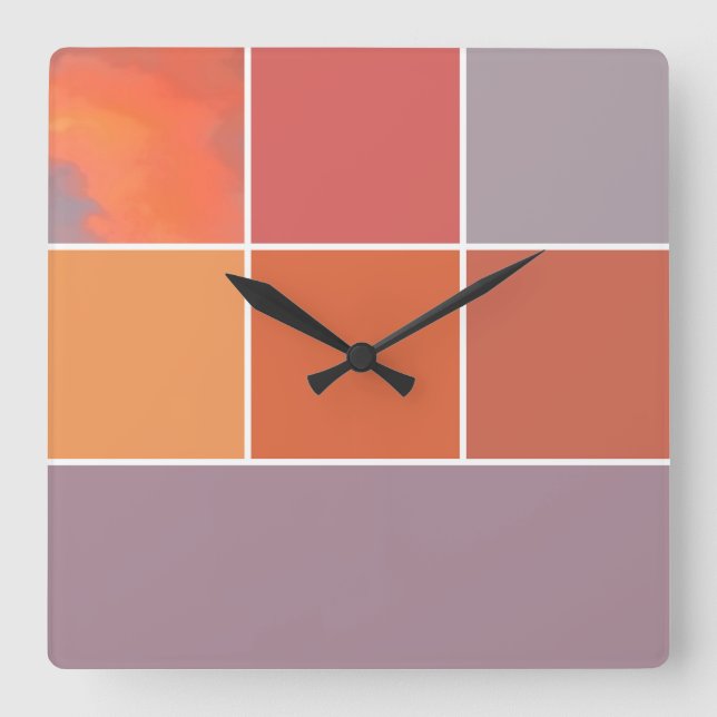 Mexico Sunset Colors Square Wall Clock (Front)