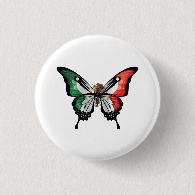 Mexico Swallowtail Butterfly Flag Button (Front)