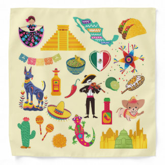 Mexico Symbols Bandana