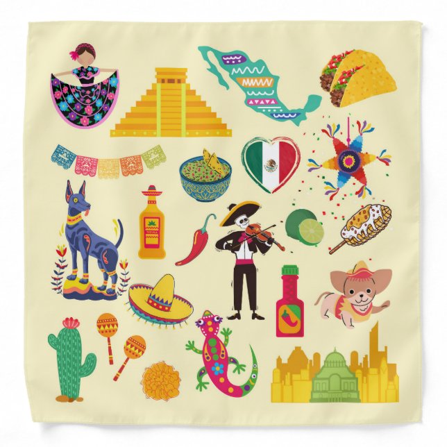  Mexico Symbols Bandana (Front)