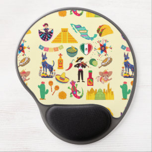 Mexico Symbols Gel Mouse Pad