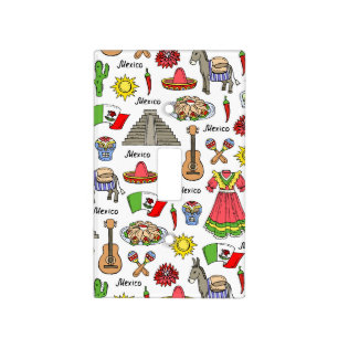 Mexico Symbols Pattern Light Switch Cover