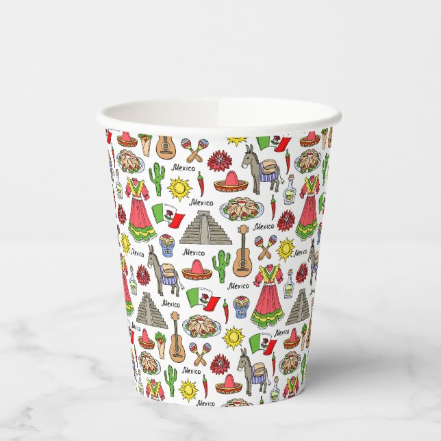 Mexico | Symbols Pattern Paper Cups (Left)