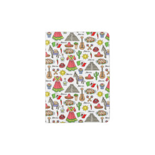 Mexico Symbols Pattern Passport Holder