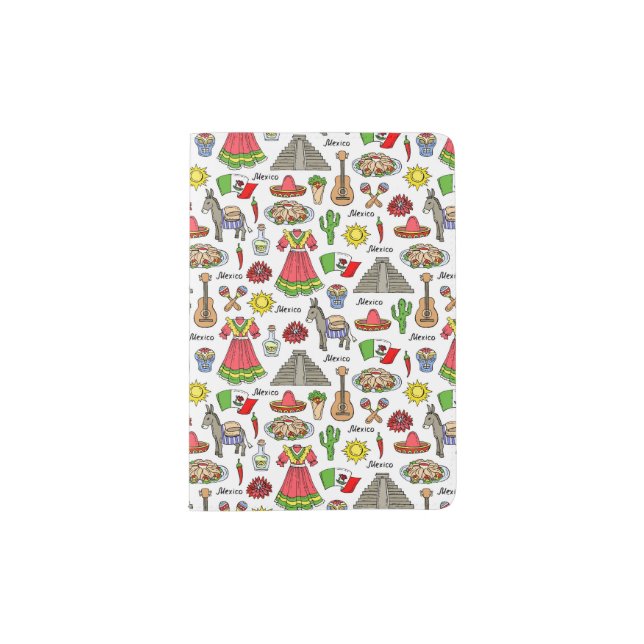 Mexico | Symbols Pattern Passport Holder (Front)