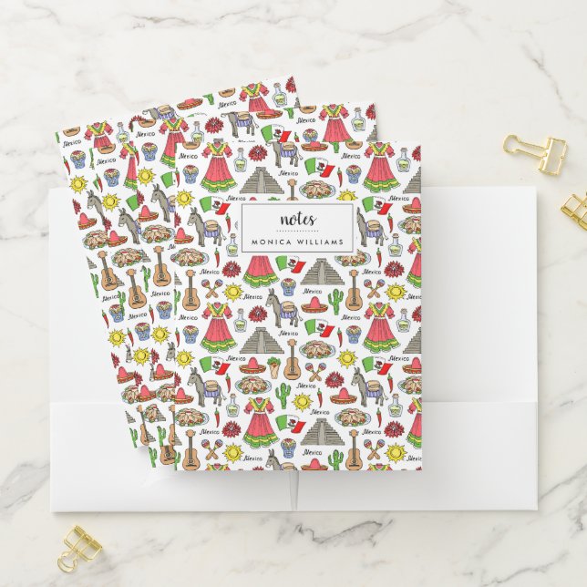 Mexico | Symbols Pattern Pocket Folder (In Situ)