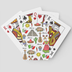 Mexico   Symbols Pattern Poker Cards