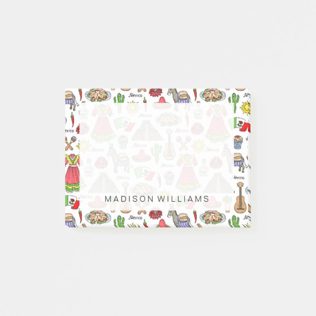 Mexico | Symbols Pattern Post-it Notes (Front)