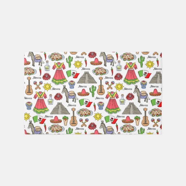 Mexico | Symbols Pattern Rug (Front)