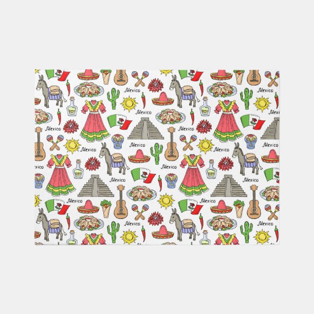 Mexico | Symbols Pattern Rug (Front)