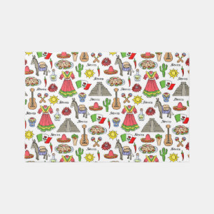 Mexico Symbols Pattern Rug