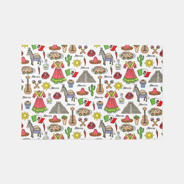 Mexico | Symbols Pattern Rug (Front)