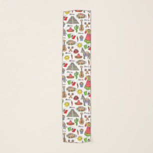 Mexico Symbols Pattern Scarf