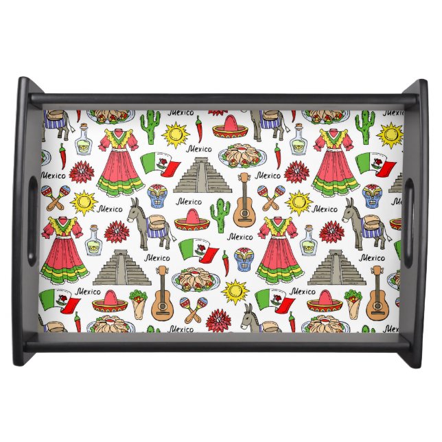 Mexico | Symbols Pattern Serving Tray (Front)
