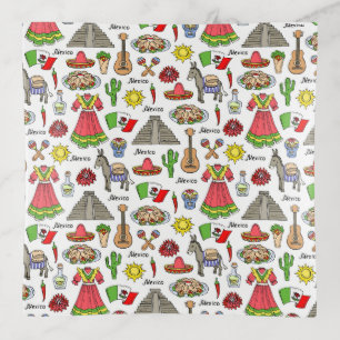 Mexico   Symbols Pattern Trinket Tray