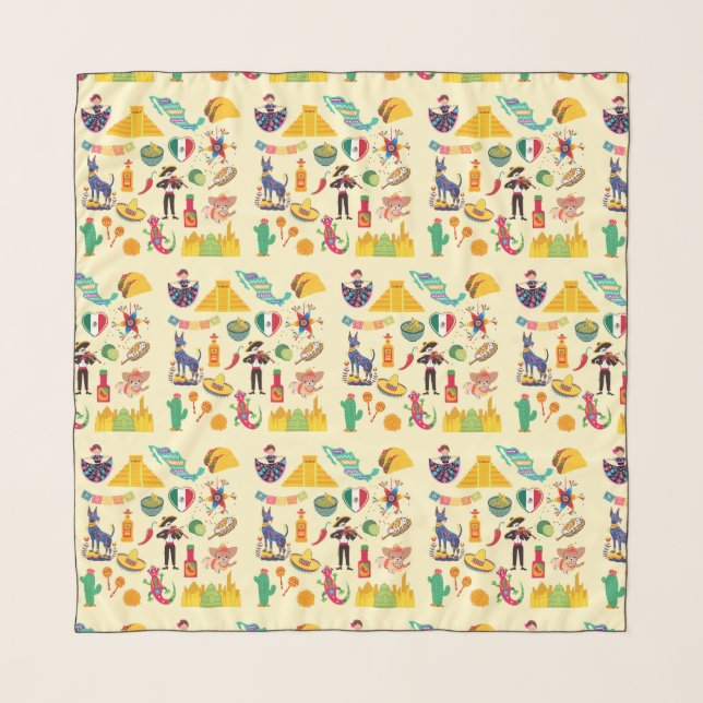  Mexico Symbols Scarf (Front)