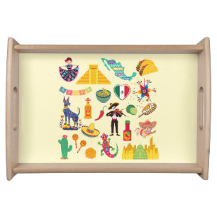 Mexico Symbols Serving Tray
