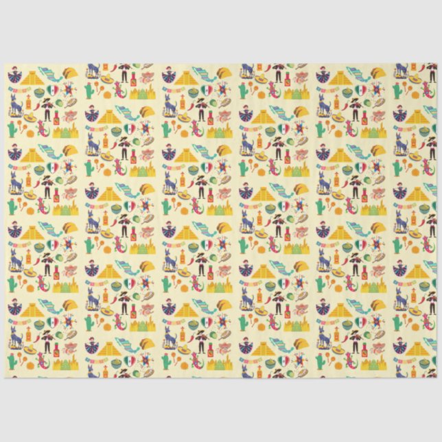 Mexico Symbols Tissue Paper (Front)