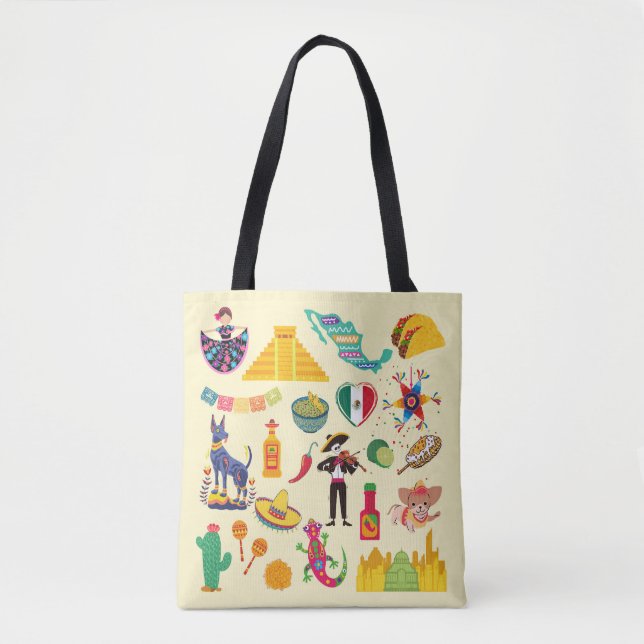 Mexico Symbols Tote Bag (Front)
