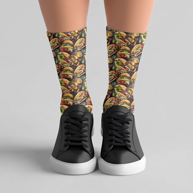 Mexico Taco Watercolor Art  Socks (Creator Uploaded)