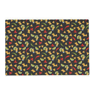 Mexico Tequila Lime Peppers Nachos Restaurant Bar Placemat