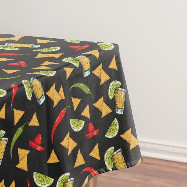 Mexico Tequila Lime Peppers Nachos Restaurant Bar  Tablecloth (In Situ)