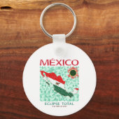 Mexico Total Eclipse Round Keychain (Back)