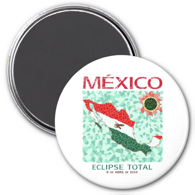 Mexico Total Eclipse Round Magnet (Front)
