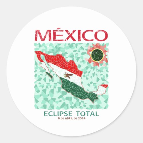 Mexico Total Eclipse Round Sticker