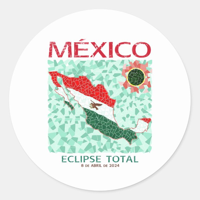 Mexico Total Eclipse Round Sticker (Front)
