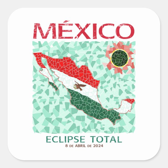 Mexico Total Eclipse Square Sticker (Front)