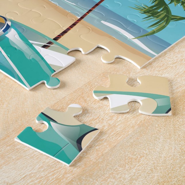 Mexico - travel By Plane travel poster Jigsaw Puzzle (Side)