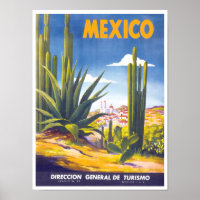1930s Mexico Tehuantepec Classic Vintage Style Travel Poster 20x30