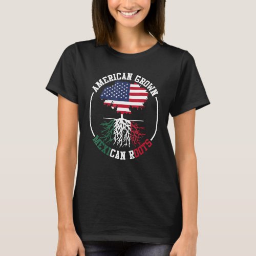 Mexico Us Flag Mexican Heritage American Grown Mex T_Shirt