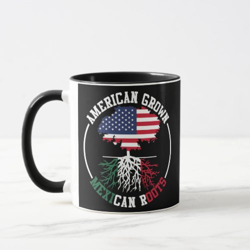Mexico US Flag Mexican Heritage American Grown Mug