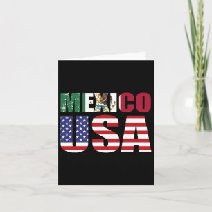 Mexico Us Flag Patriot Mexican Flag American Flag  Card