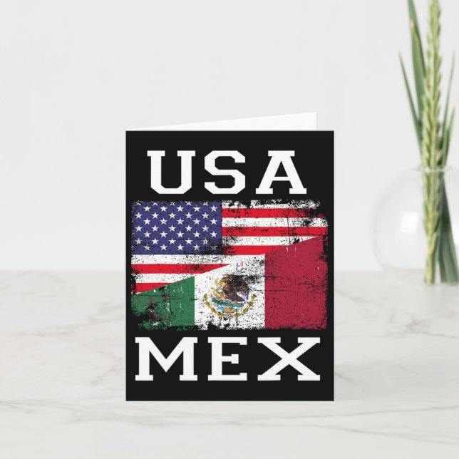 Mexico Us Flag Patriot Mexican Flag American Flag  Card (Front)