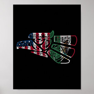 Mexico Us Flag Patriot Mexican Flag American Flag Poster