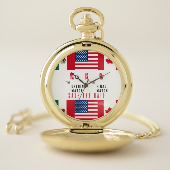 Mexico USA Canada Pokerwatch | 2026 Match Days Pocket Watch (Inside)