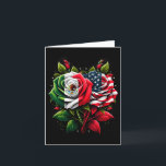 Mexico Usa Flag Mexican Flag American Flag Rose Fl Card<br><div class="desc">Mexico Usa Flag Mexican Flag American Flag Rose Flower</div>