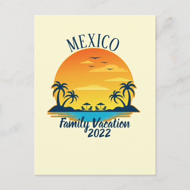 Mexico  Vacation 2021 Travel Trip Group Matching Postcard (Front)