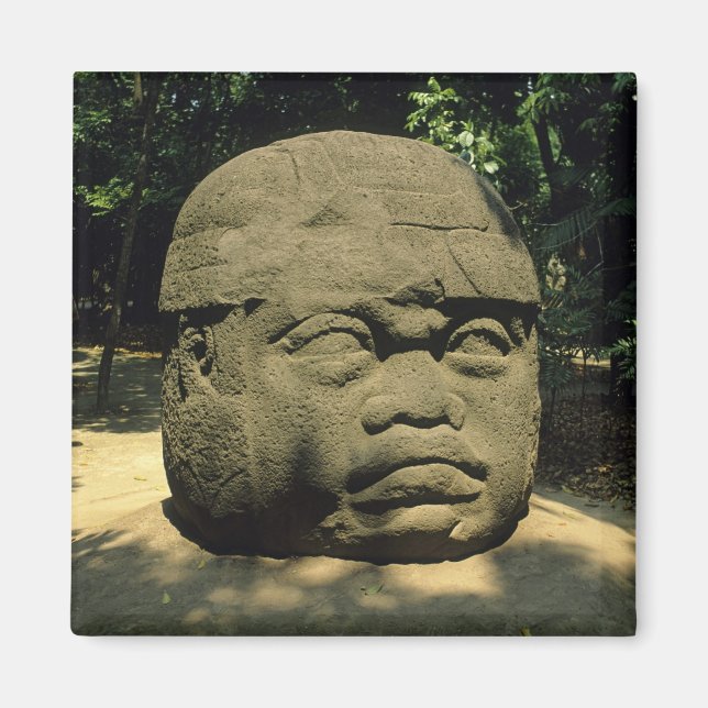 Mexico, Villahermosa, giant Olmec head, La Venta Magnet (Front)
